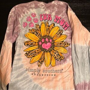 Simply Southern Women’s Tie-Dye Fur Mom Shirt (Like NEW)